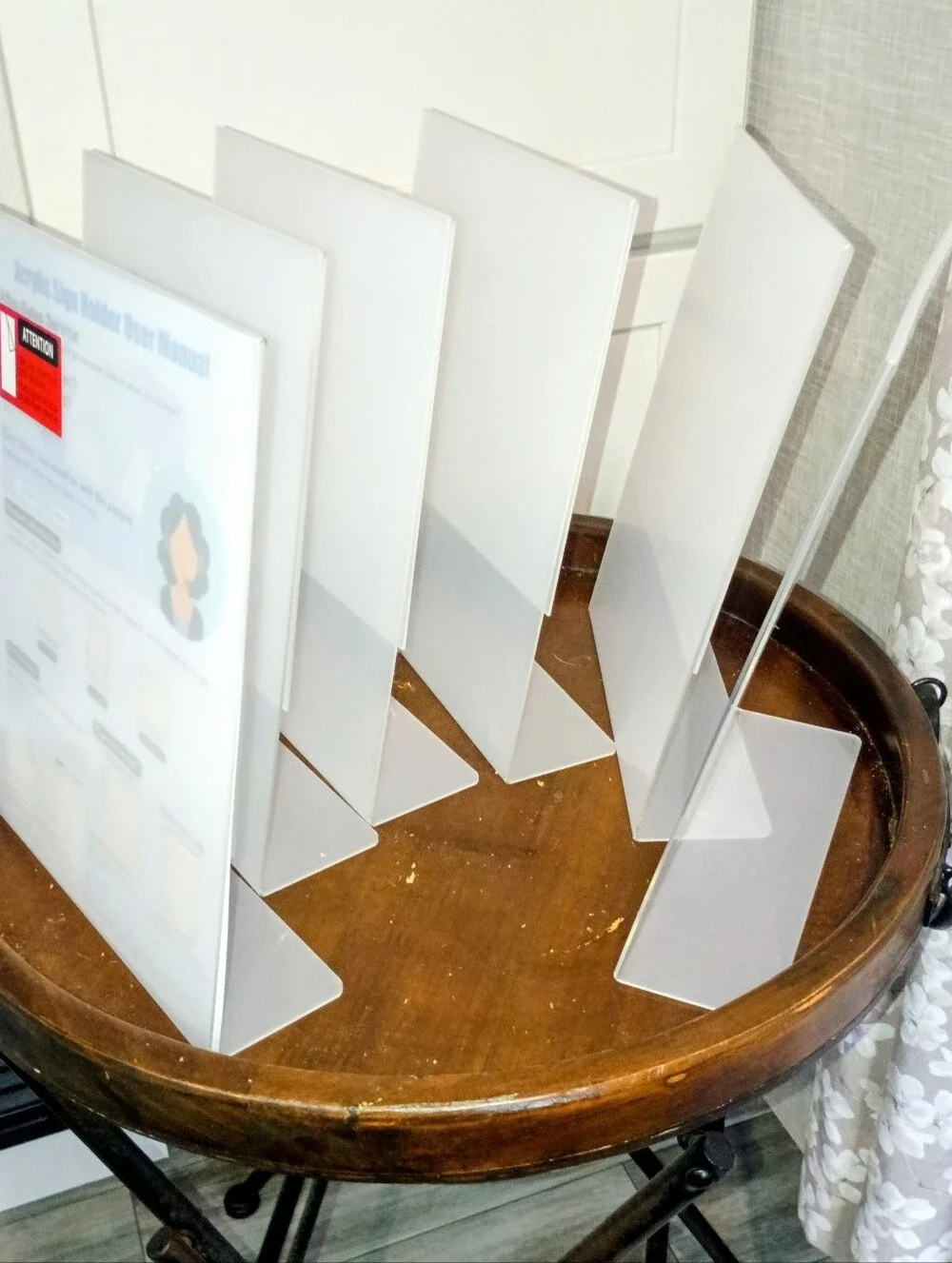 Acrylic Sign Holders 6-Pack- Clear Display Protective Flim BRAND-NEW w/tags